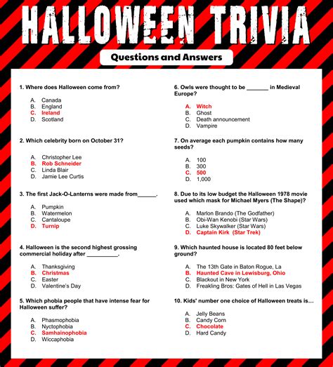 Trivia Questions And Answers Printable