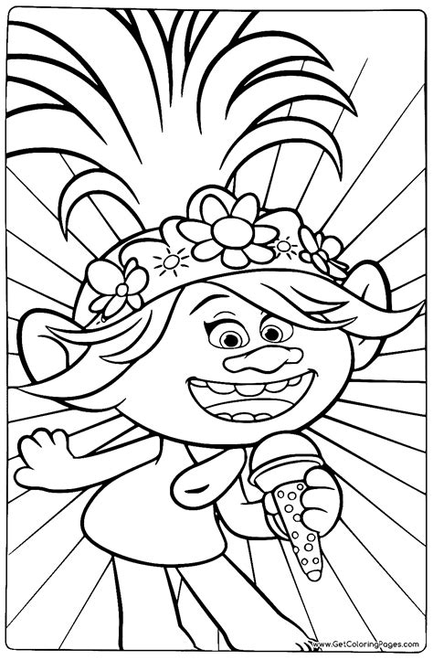 Trolls Poppy Coloring Page