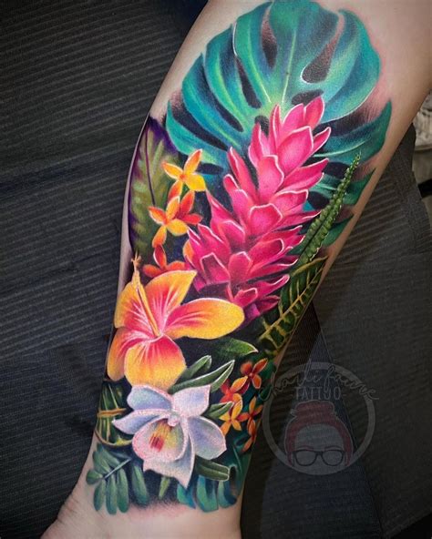 Tropical Flower Tattoos