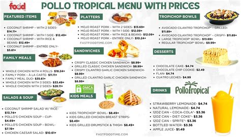 Tropical Menu