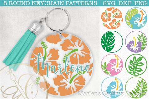 Download Tropical Round Keychain Patterns SVG Files Free PSD Mockups