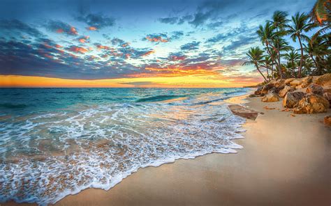 Tropical beach sunset