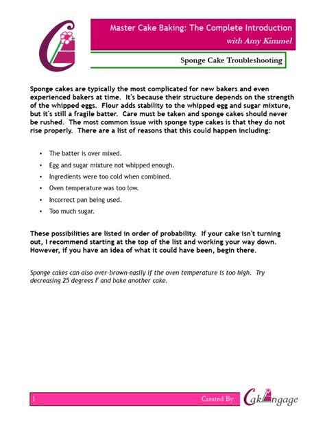 Troubleshooting Common Sponge Cake Issues