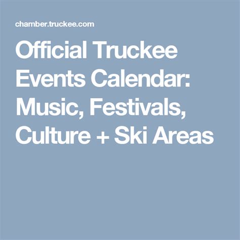 Truckee Live Music Calendar