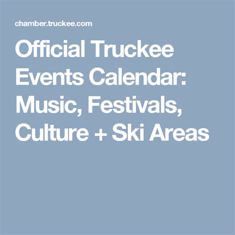 Truckee Event Calendar