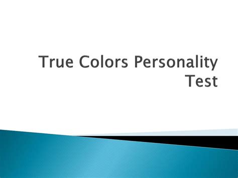 True Colors Personality Test Powerpoint