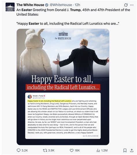 Trumps Happy Easter Tweet