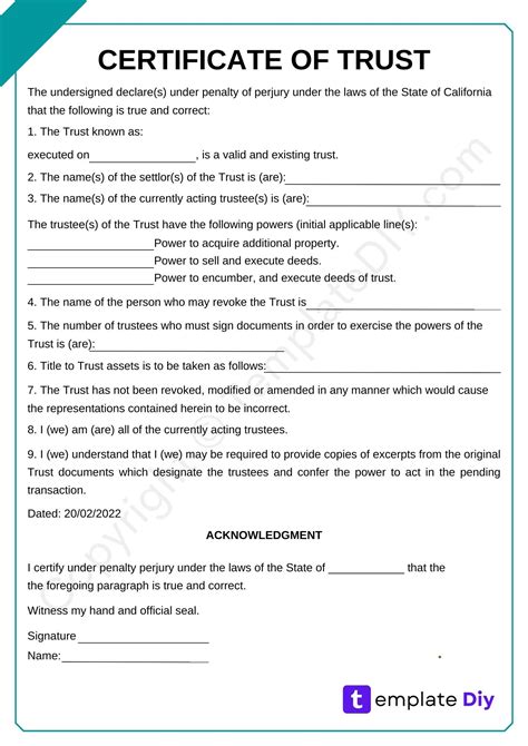 Trust Document Template