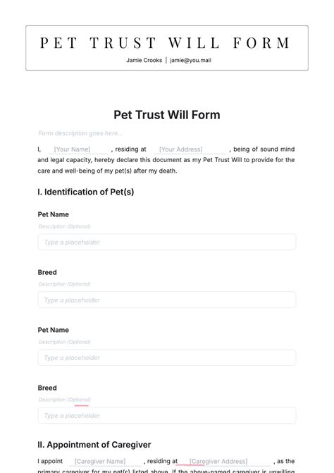 Trust Will Template
