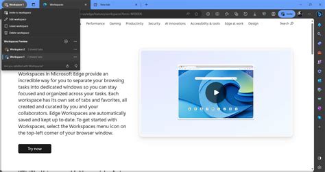 Try Edge Workspaces to Boost Productivity
