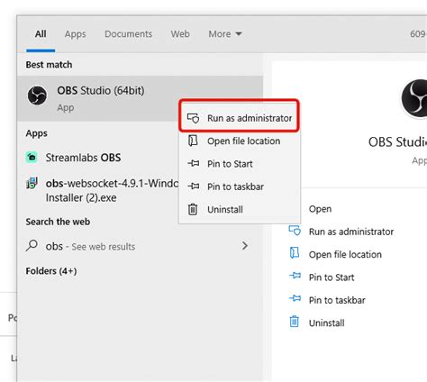 Try Running OBS Studio as Administrator