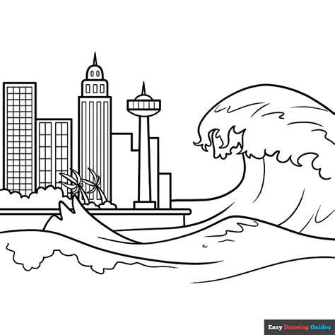 Tsunami Coloring Page