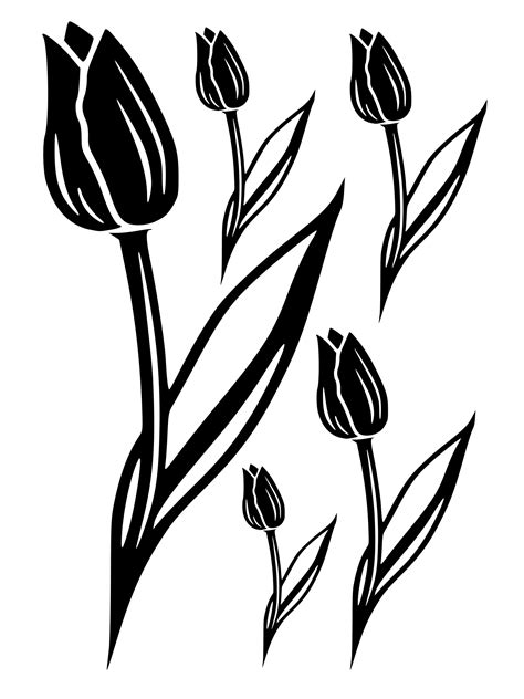 Tulip Stencil Printable