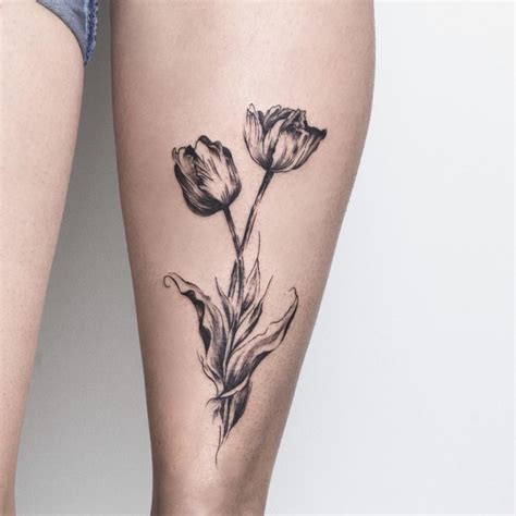 92 Super Cute Tulip Tattoo Designs Ideas For Women
