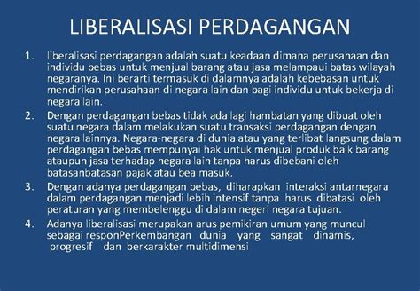 Tuliskan Contoh Liberalisasi dalam Bidang Produksi Ekonomi