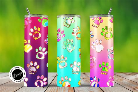Download Tumbler Sublimation Shiny Paws Files DXF Files