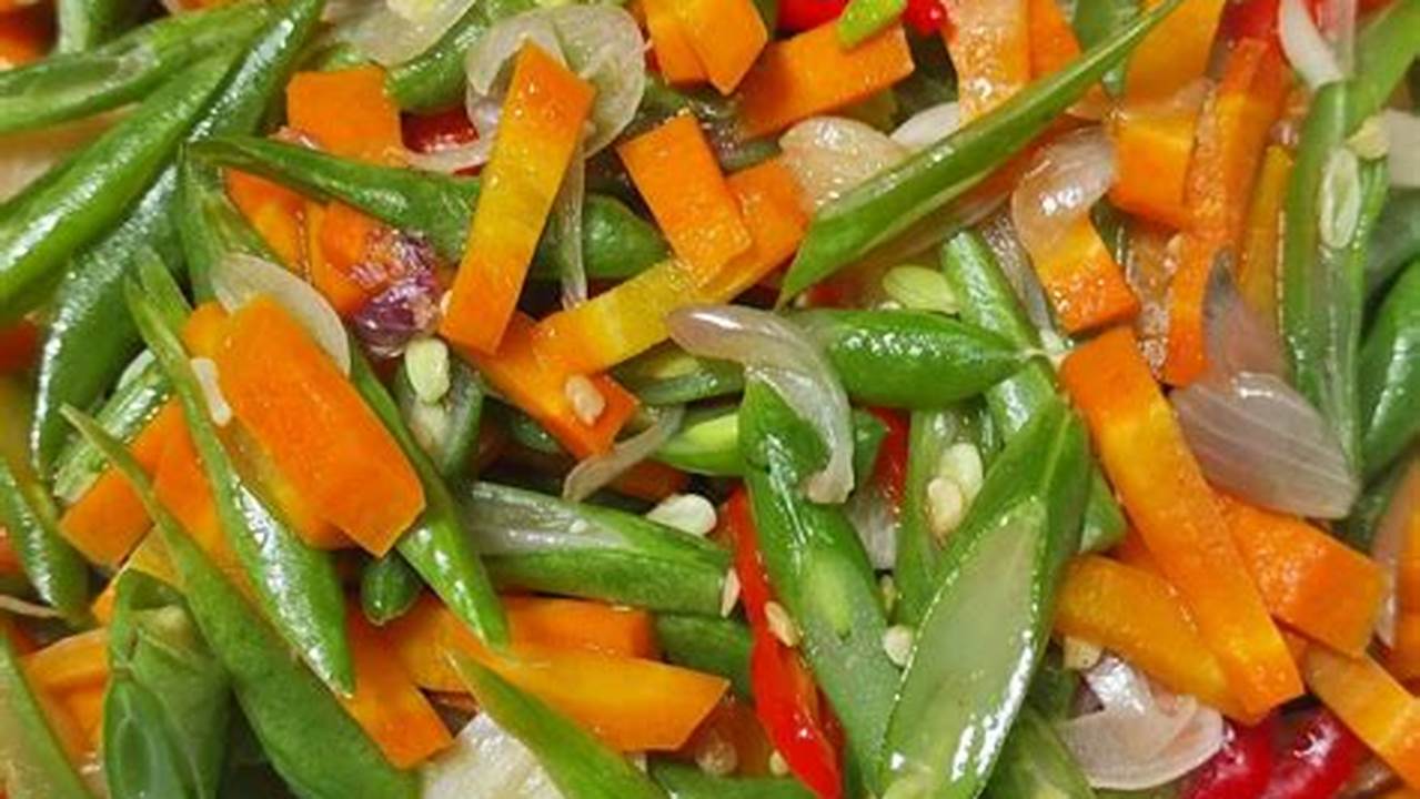 Tumis Sayuran (wortel, Buncis, Kentang) Yang Dipotong Kecil-kecil, Resep6-10k
