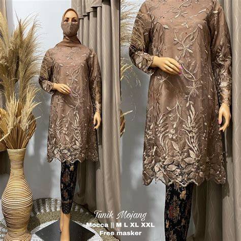 Tunik mocca rok plisket
