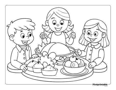 Turkey Dinner Coloring Pages