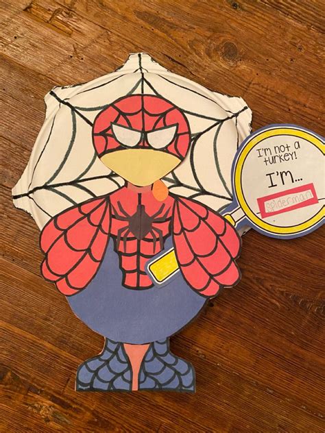 Turkey In Disguise Spiderman Template Printable