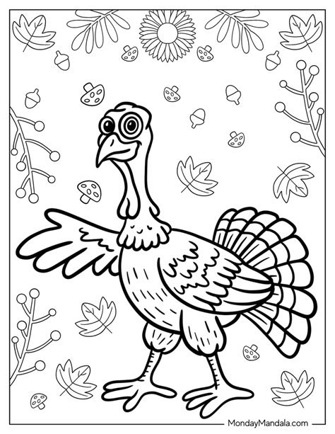 Turkey Leaves Coloring Pages