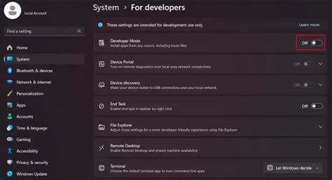 Turn Off Developer Mode In Windows 11