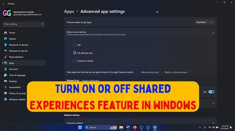 Turn Off Shared Experiences
