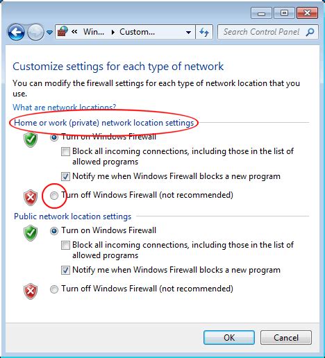Turn Off Windows Firewall to Fix Error 0x80072efe