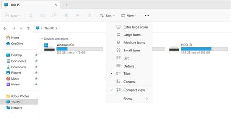Turn On File Explorer Compact View From The Command Bar In File Explorer