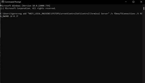 Turn On Remote Desktop Connections Using Command Prompt