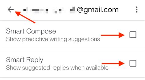 Turn off Smart Reply in Gmail App