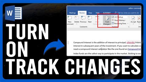Turn on Track Changes
