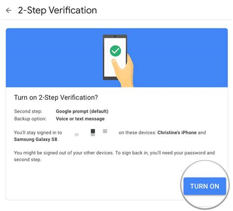 Turn on two-step verification