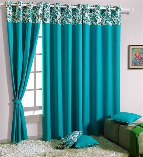 Turquoise Curtains in a Living Room