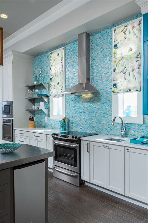 turquoise mosaic tiles Google Search in 2020 Kitchen backsplash photos, Patterned tile