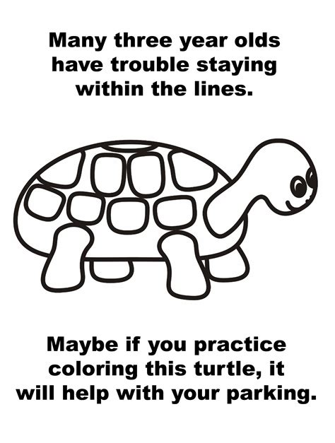 Turtle Coloring Sheet Parking