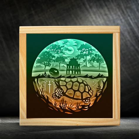 Download Turtle Paper Cut Template Silhouette DXF Files