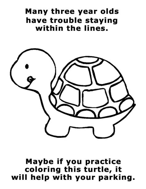 Behold the Marvelous Turtle Parking Coloring Page for Kids!