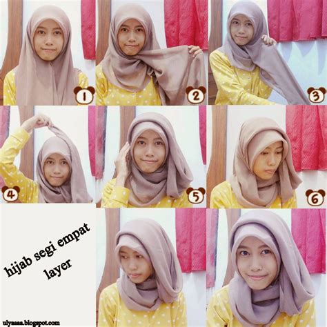 Tutorial Hijab Segi Empat Simple Tanpa Ciput