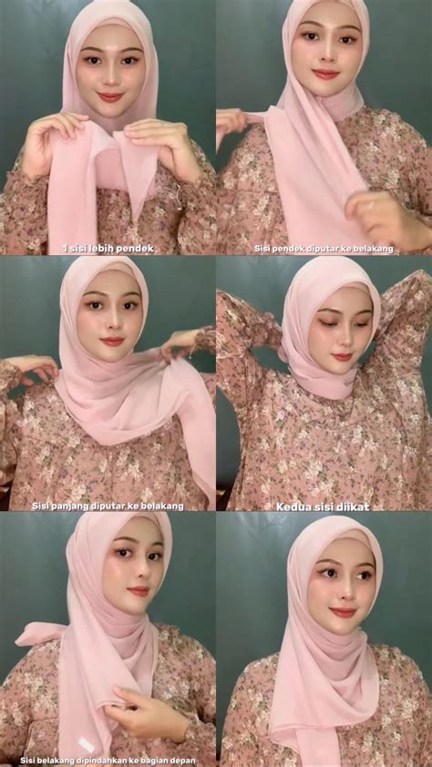 Tutorial Hijab Segi Empat dengan Motif