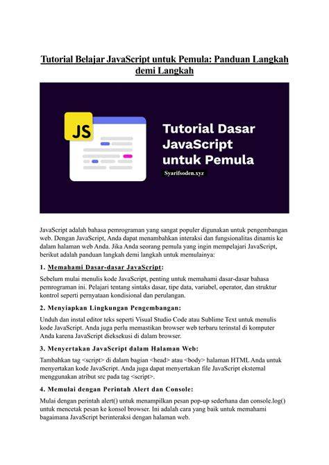 Tutorial JavaScript untuk Pemula