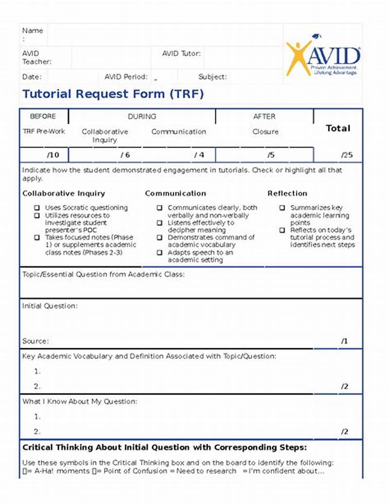Tutorial Request Form Avid Sample