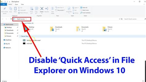 Tutorial on how to disable Quick Access