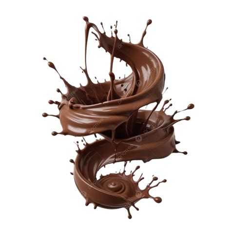 Twisted Chocolate Splash 3D PNG