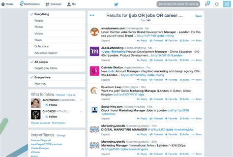 Twitter job search engine