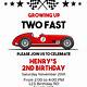 Two Fast Birthday Invitation Template Free