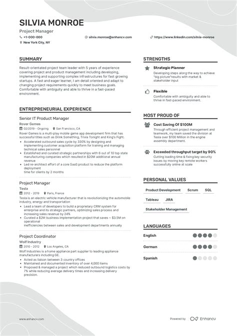 Two Column Resume Template Free
