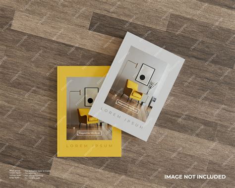 Two Magazines Mockup Top View