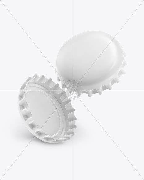 Two Matte Bottle Caps Mockup