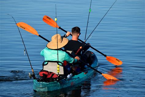 Two person fishing kayak communication